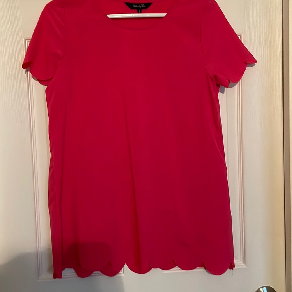 Hot pink shirt sleeve blouse